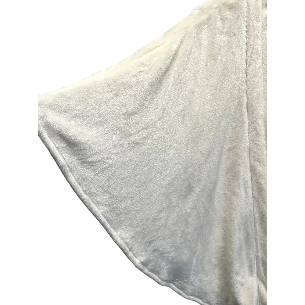 Natori Cozy Cream Plush‎ Kimono Wrap Shawl | L/XL Soft Lounge Cardigan